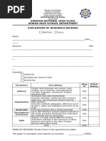 Form 3 Evaluation of Research Defense