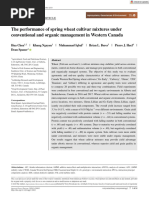 The Performance of Spring Wheat Cultivar Mixtures Under Conventional and Organic Management in Western Canada