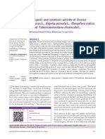 AnalgesicandcytotoxicactivityofAcoruscalamusL.KigeliapinnataL.MangiferaindicaL.andTabernaemontanadivaricataL