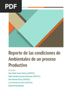 Reporte de las condiciones de Ambientales debshw un proceso Productivo equipo tnt