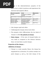 Electric Charges and Fields