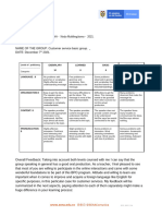 English skills rubric Customer service basic level