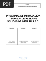 Programa de minimización y manejo de Residuos sólidos 