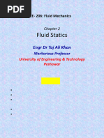 CE 206 Fluid Mechanics 1 Fluid Statics