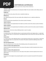 Notes for Light-Reflection and Refraction