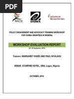 Policy Advocacy and Engagement Training Post Evaluation Report - Lagos, Nigeria (September, 2010)