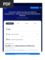 1 para | Converter Dólares dos EUA para Mozambican Meticais | Xe