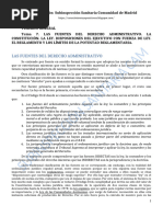 TEM GRAL TEMA 7 LAS FUENTES DEL DERECHO ADMINISTRATIVO