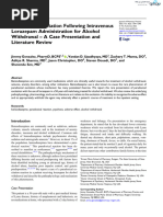 Paradoxical Excitation Following Intravenous Lorazepam administration for alcohol withdrawal