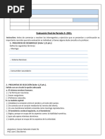 Evaluación final Cs. Naturales grado 5to periodo 3-2021 Karla