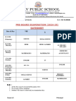 PRE-BOARD DATESHEET