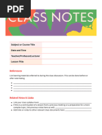 Class Notes Template