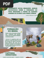 Pensamento Social Brasileiro Análise Sociológica Sobre a Formação Do Povo Brasileiro a Partir Da Questão Agrária de Acordo Caio Prado Júnior