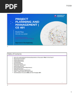 CE401 Lecture 6 Construction Planning Scope Schedule