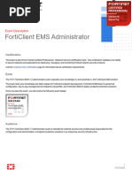 FortiClient EMS 7.2 Administrator Exam Description