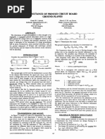 Inductance of printed circuit board ground planes