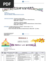 U1 Din nou la școală-proiectare săptămânală