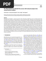 On-chip resistive microfluidic flow sensor with reduced analysis time using transient analysis