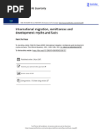 De Haas International migration remittances and development myths and facts