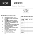 P.3 MATH TEST 2