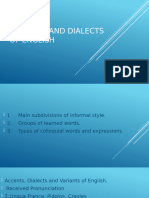 VARIANTS AND DIALECTS OF ENGLISH