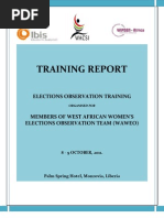 Elections Observation Training For Members of West African Women's Election Observation Team (WAWEO) - Training Narrative Report (October, 2011)