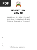 ZKABARAK UNI Complete Notes for Property Law 1 PDF