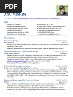 Anu Mishra Resume