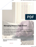 Managing Stress in High School - Harvard Summer School