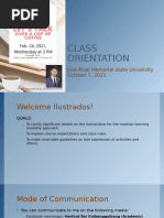 Class Orientation