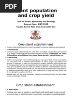 Plant Population and Crop Yield