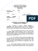 Motion to Discharge Services of Counsel_Louie Canapi y Sanchez Final