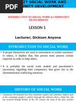 LESSON 1; Introduction to Social Work