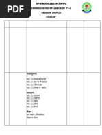 Syllabus for PT- 2 Class 8