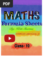 Maths formula sheet