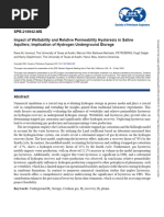 Impact of Wettability and Relative Permeability Hysteresis in Saline