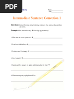 Intermediate Sentence Correction 1-9