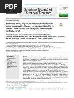 Additional effect of pain neuroscience education to spinal manipulative therapy on pain and disability for patients with chronic low back pain