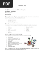 Practical 01-05 Computer Hardware Software installation& Troubleshooting