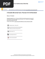 A Double Binomial Sum  Putnam 35 A4 Revisited