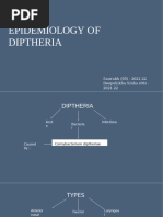 Epidemiology of Diptheria