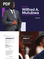 Hon Dr Wilfred Mutubwa Funeral Programme