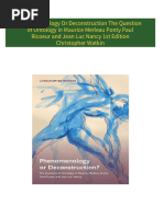 Download ebooks file Phenomenology Or Deconstruction The Question of Ontology in Maurice Merleau Ponty Paul Ricoeur and Jean Luc Nancy 1st Edition Christopher Watkin all chapters