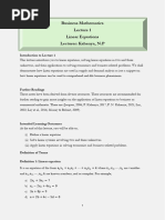 [Business Mathematics] Week 1_Linear Equations