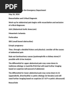 Abdominal Pain in the Emergency Department.MANUAL OF MEDICINE