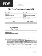 IMC Answer Booklet Spring 2021