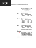 Cedula analitica de Prueba de Revision de Conciliaciones Bancarias Alexander Rios 28488471