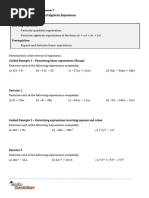 Notes S2 Math L7 Expansion and Factorisation of Algebraic Expressions II