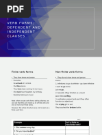 8. Verb Forms; Dependent and Independent Clauses