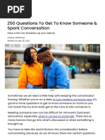 250 Interesting Questions To Get To Know Someone On A Personal L